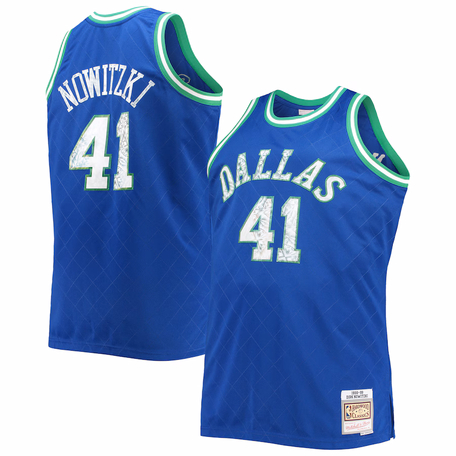 Men's Dallas Mavericks Dirk Nowitzki Mitchell & Ness Blue Big & Tall 1998/99 NBA 75th Anniversary Diamond Swingman Jersey