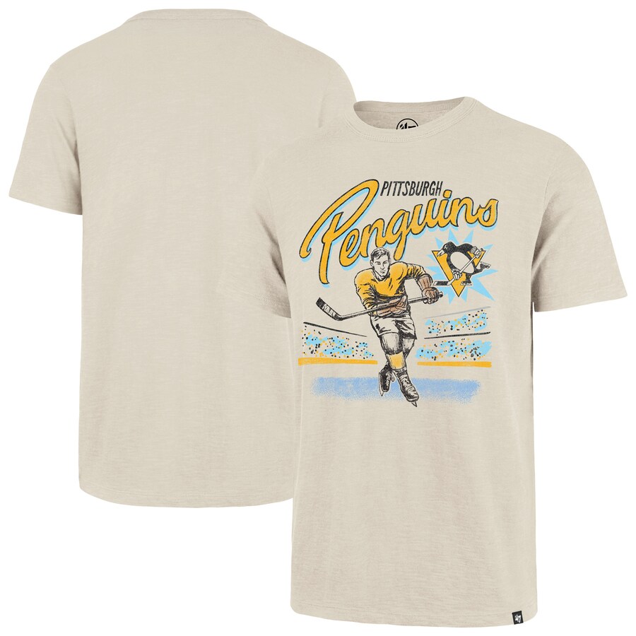 Men's Pittsburgh Penguins '47 Natural Hockey Player Golden Age Scrum T-Shirt