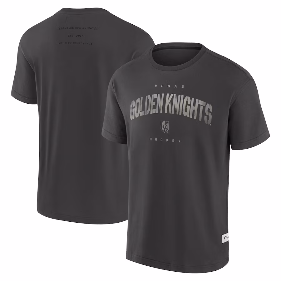 Men's Vegas Golden Knights Fanatics Charcoal Elements Weathered Tonal Future Ground T-Shirt