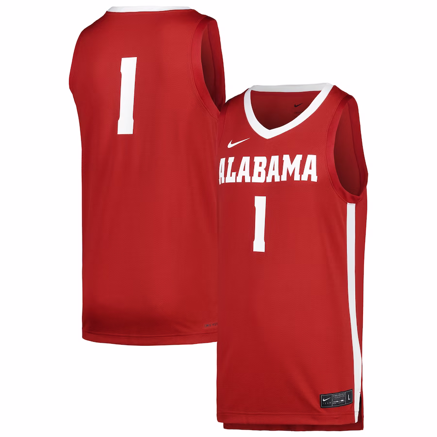 #1 Alabama Crimson Tide Nike Replica Jersey - Crimson