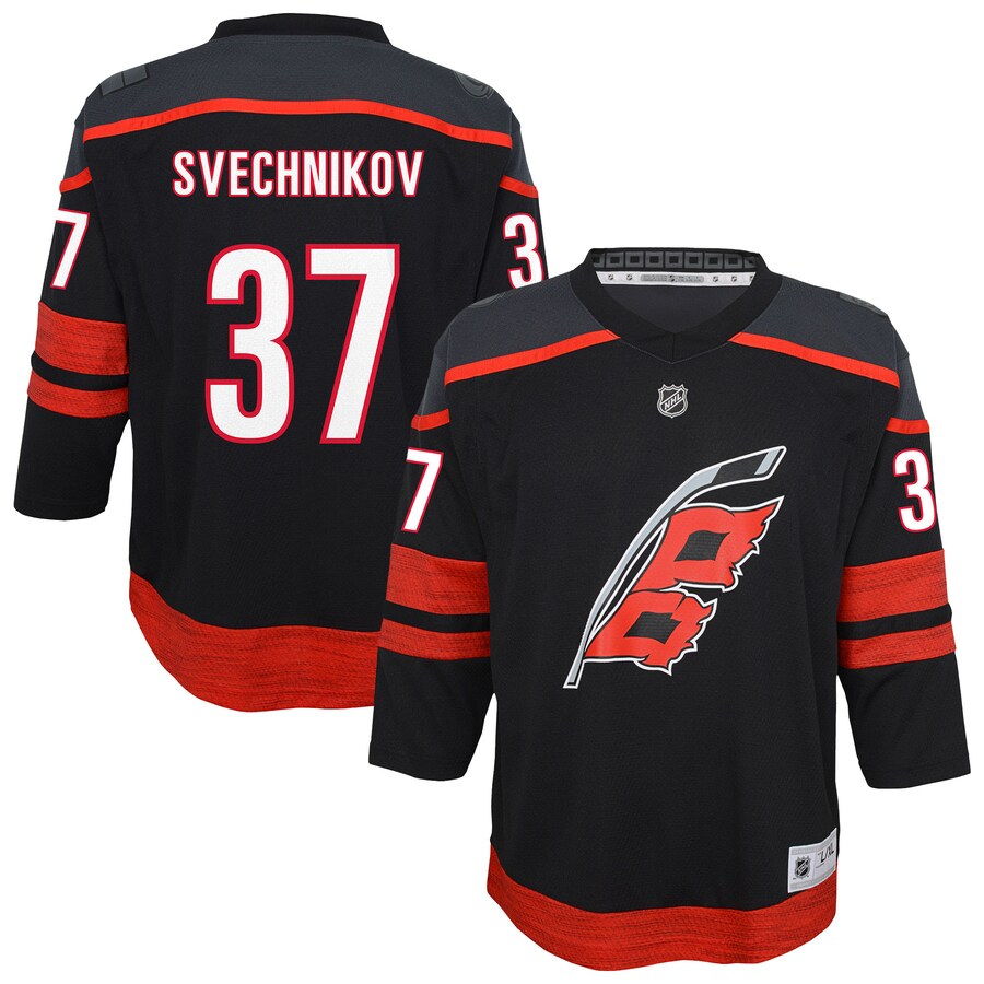 Youth Carolina Hurricanes Andrei Svechnikov Black Alternate Replica Player Jersey