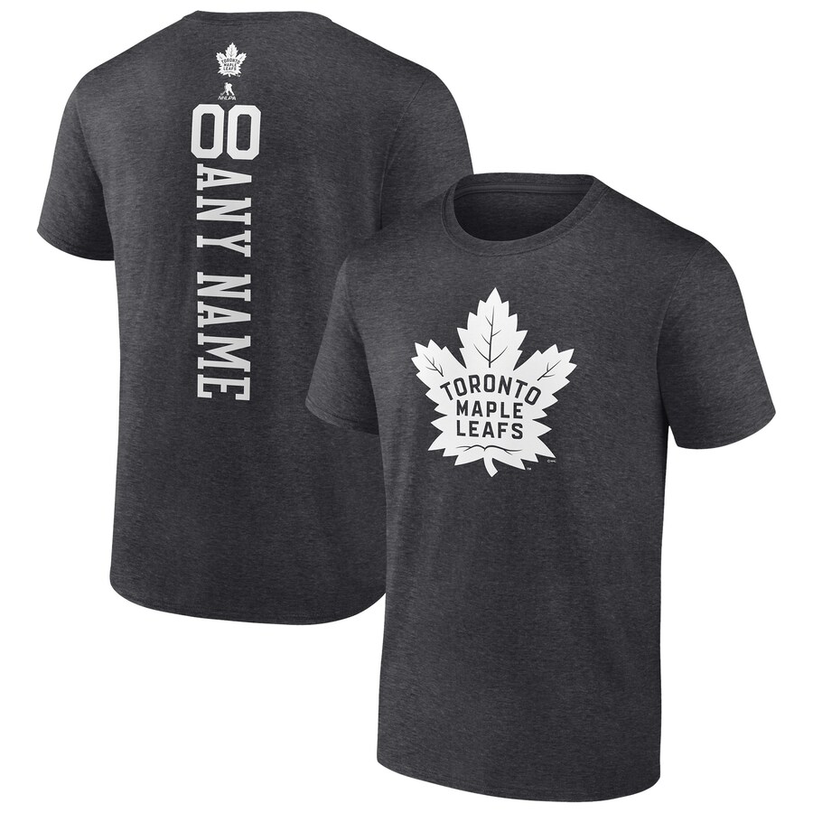 Men's Toronto Maple Leafs Heathered Charcoal Personalized One Color T-Shirt