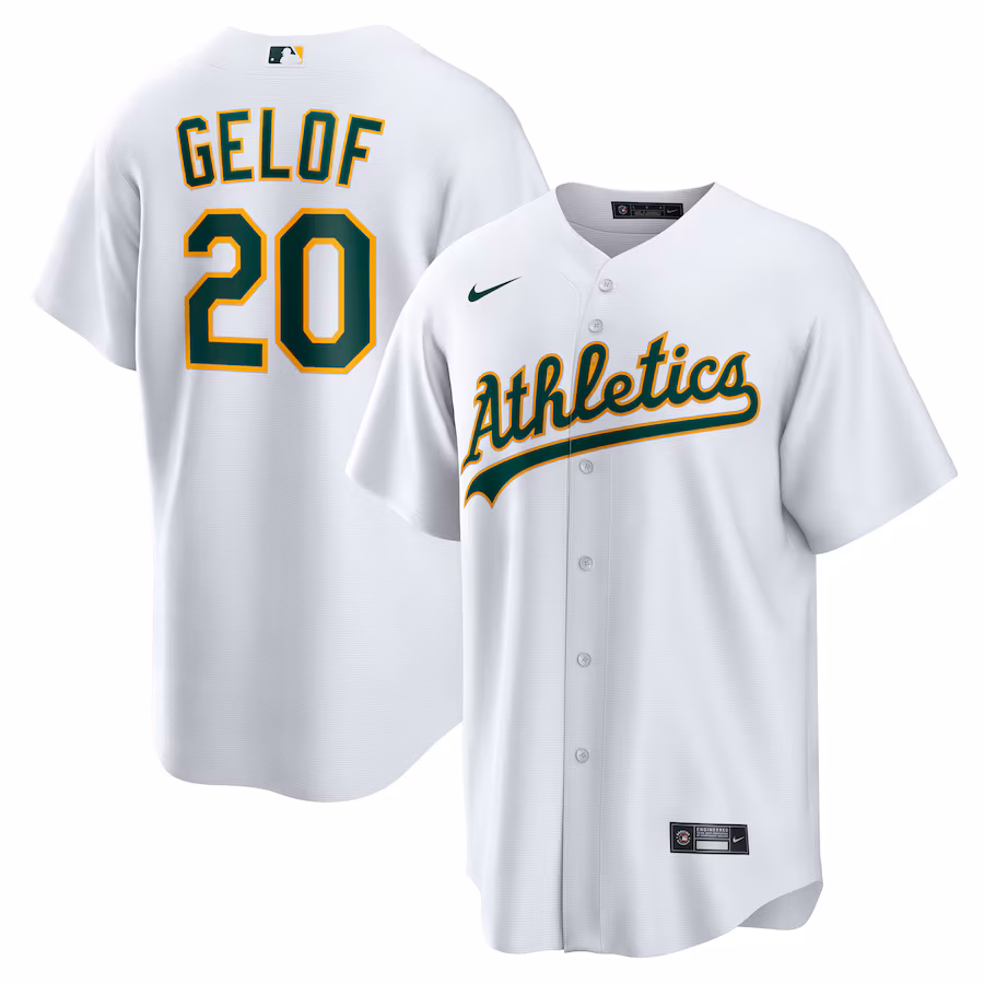 Men's Oakland Athletics Zack Gelof Nike White Home Replica Jersey
