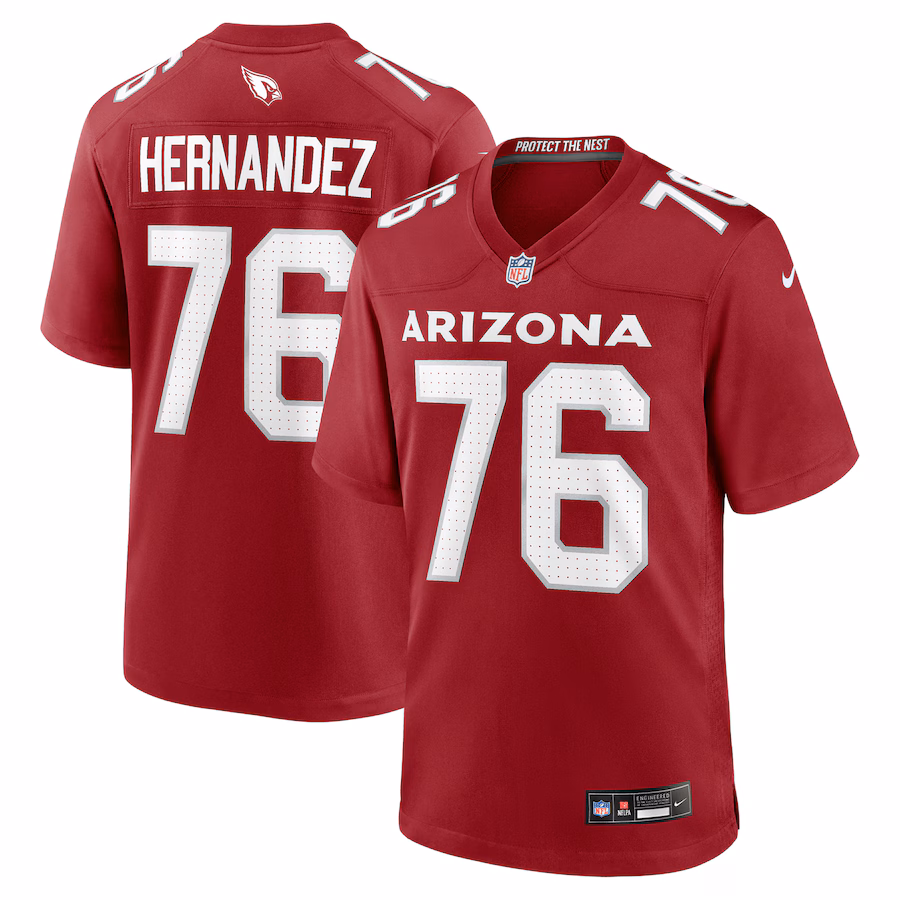 Men's Arizona Cardinals Will Hernandez Nike Cardinal Team Game Jersey