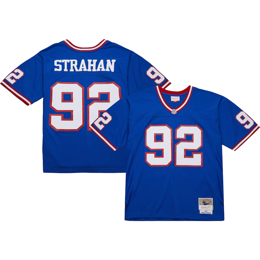 Men's New York Giants Michael Strahan Mitchell & Ness Royal Big & Tall 1993 Retired Player Replica Jersey