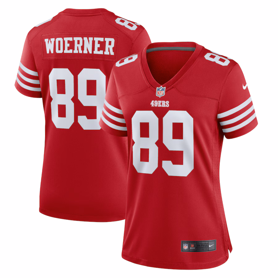 Women's San Francisco 49ers Charlie Woerner Nike  Scarlet  Game Jersey