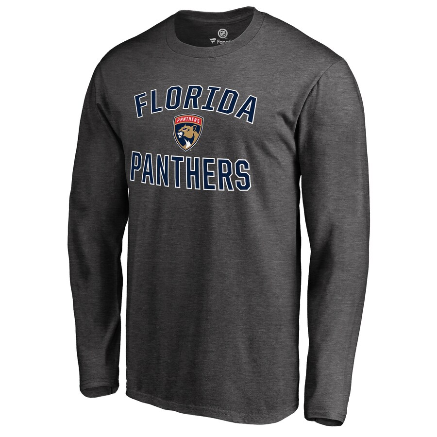 Men's Florida Panthers Heathered Gray Victory Arch Long Sleeve T-Shirt