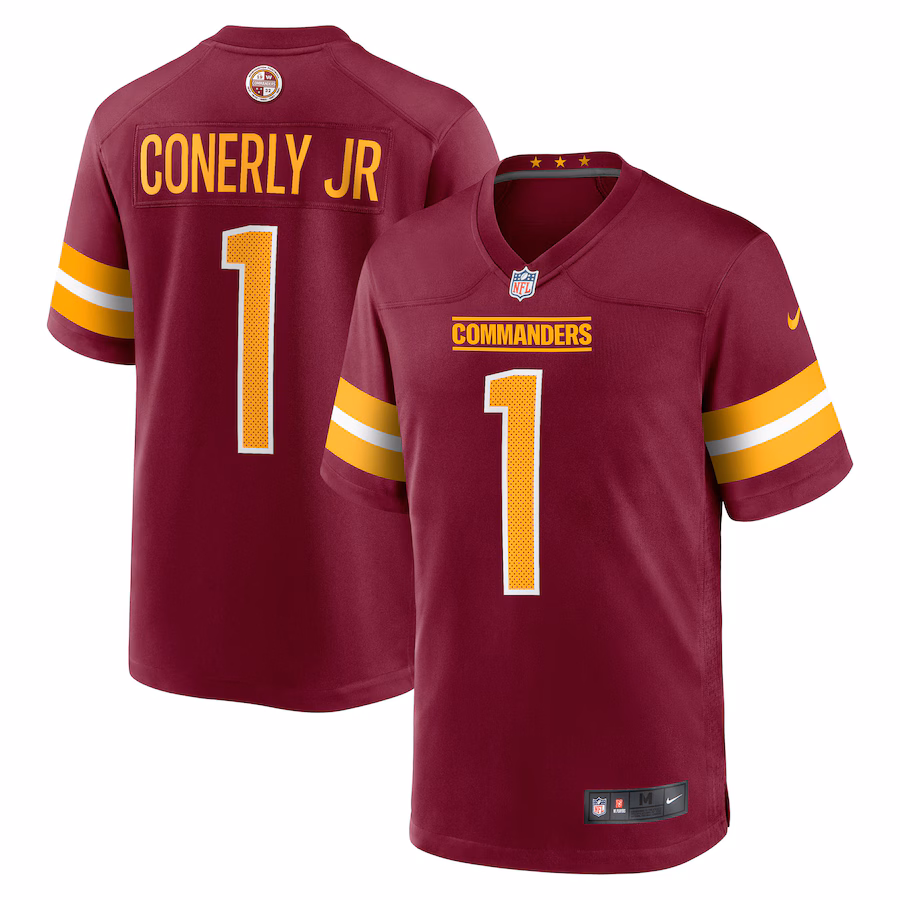 Men's Washington Commanders Josh Conerly Jr. Nike Burgundy 2025 NFL Draft First Round Pick  Game Jersey