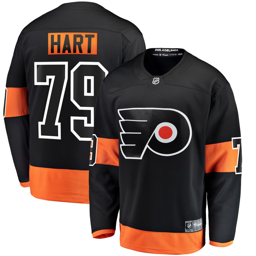 Men's Philadelphia Flyers Carter Hart Fanatics Branded Black Alternate Premier Breakaway Player Jersey