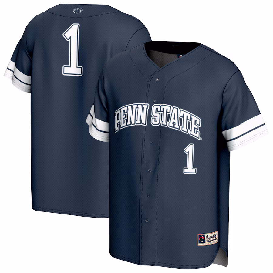 Youth GameDay Greats #1 Navy Penn State Nittany Lions Lightweight Collegiate Baseball Fashion Jersey