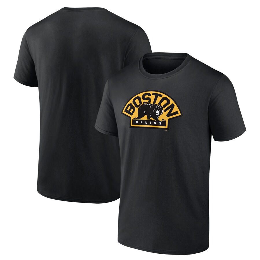 Men's Boston Bruins Black Shoulder Patch Logo T-Shirt
