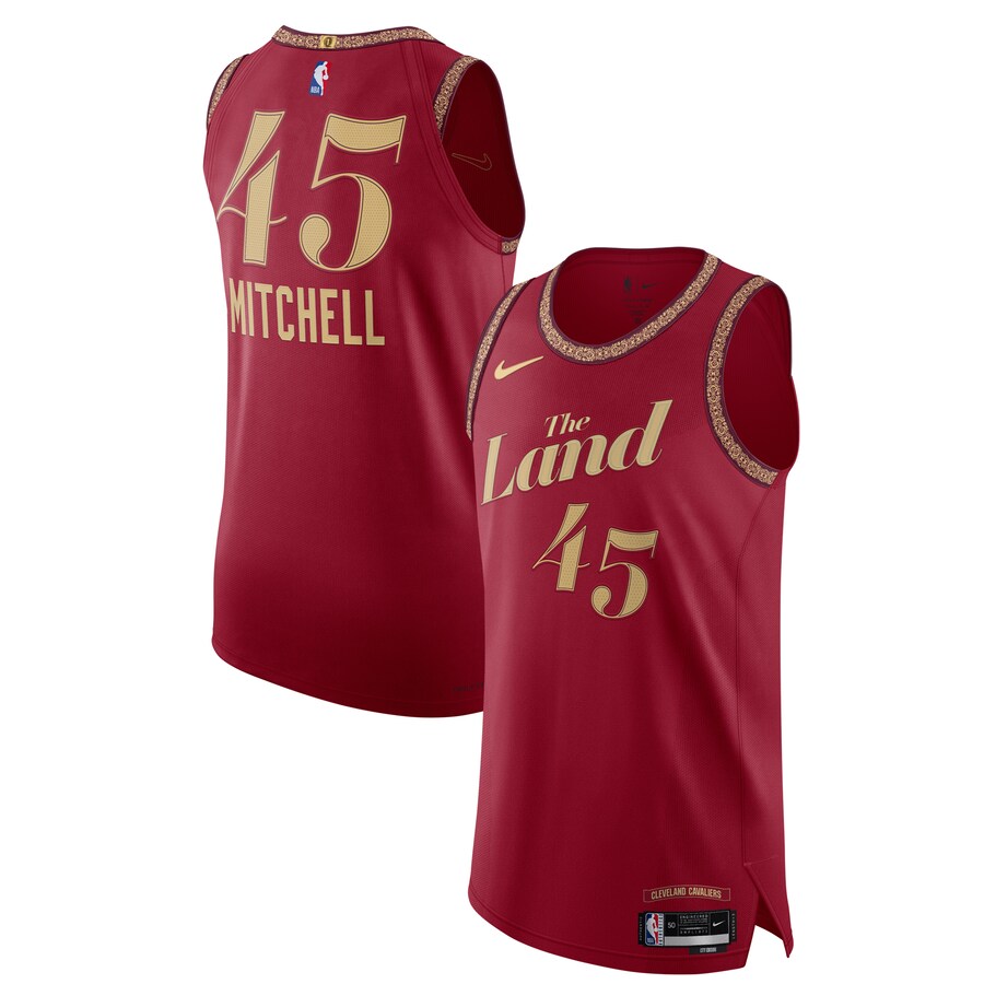 Men's Cleveland Cavaliers Donovan Mitchell Nike Wine  Authentic Jersey - City Edition