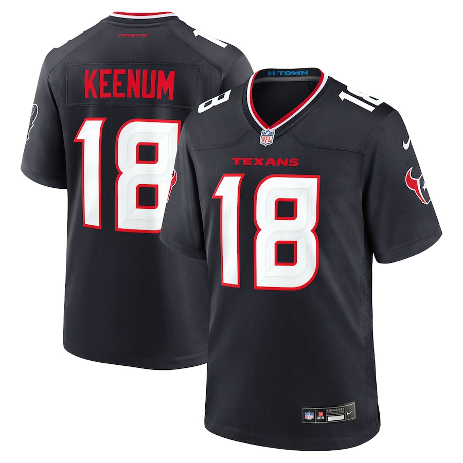 Men's Houston Texans Case Keenum Nike Navy Team Game Jersey