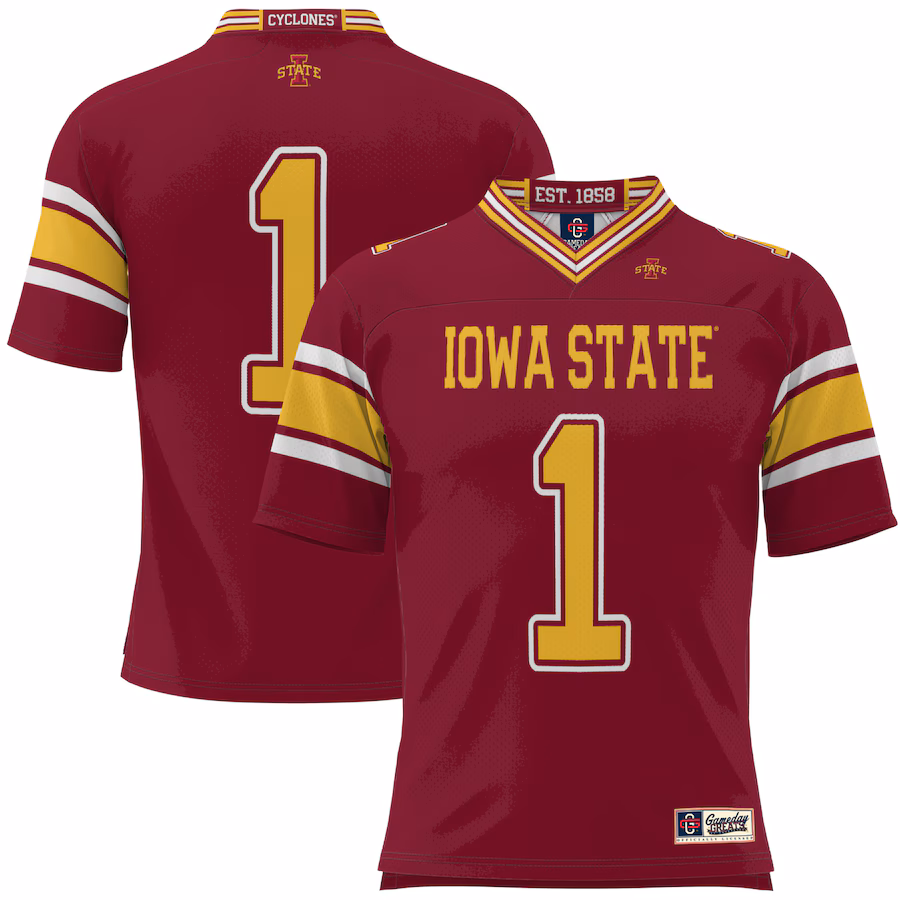 Men's GameDay Greats #1 Cardinal Iowa State Cyclones Football Jersey