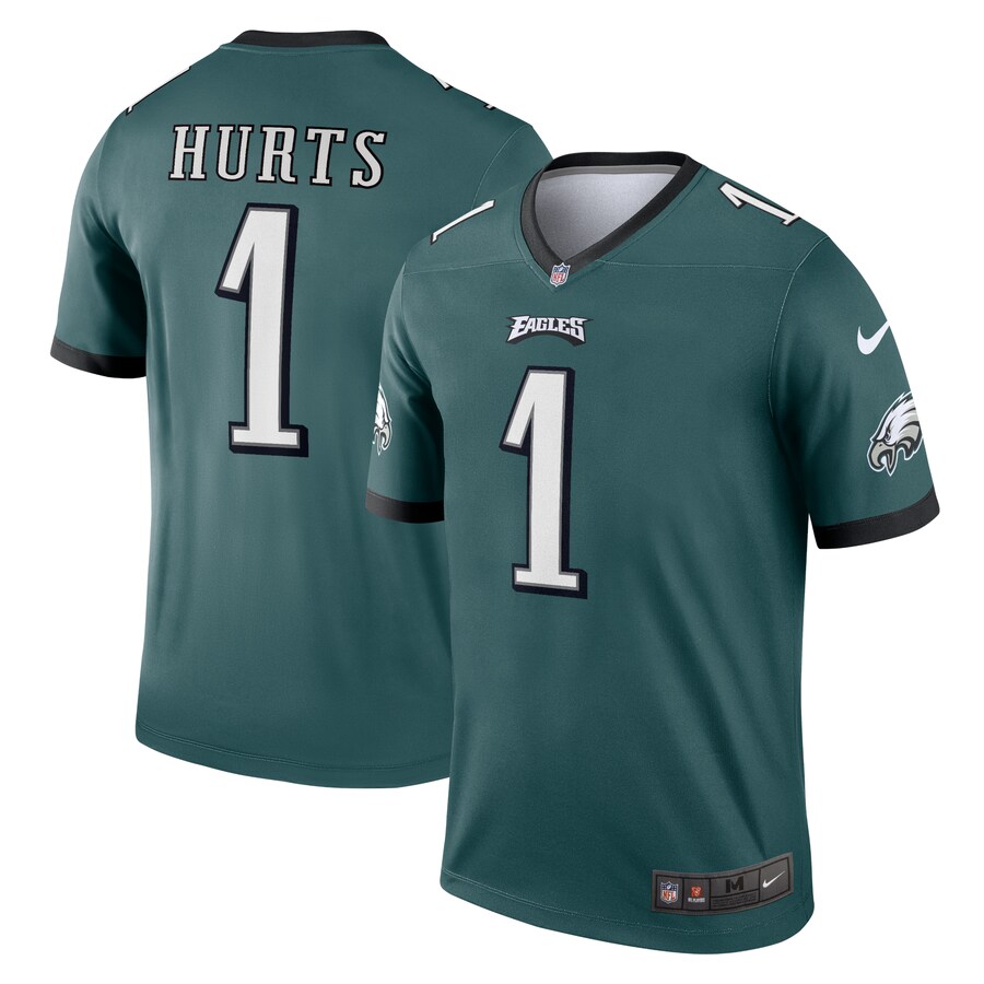Men's Philadelphia Eagles Jalen Hurts Nike Midnight Green Team Legend Player Performance Top