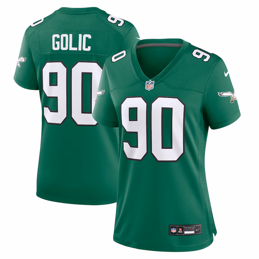 Women's Philadelphia Eagles Mike Golic Nike Kelly Green Alternate Game Jersey