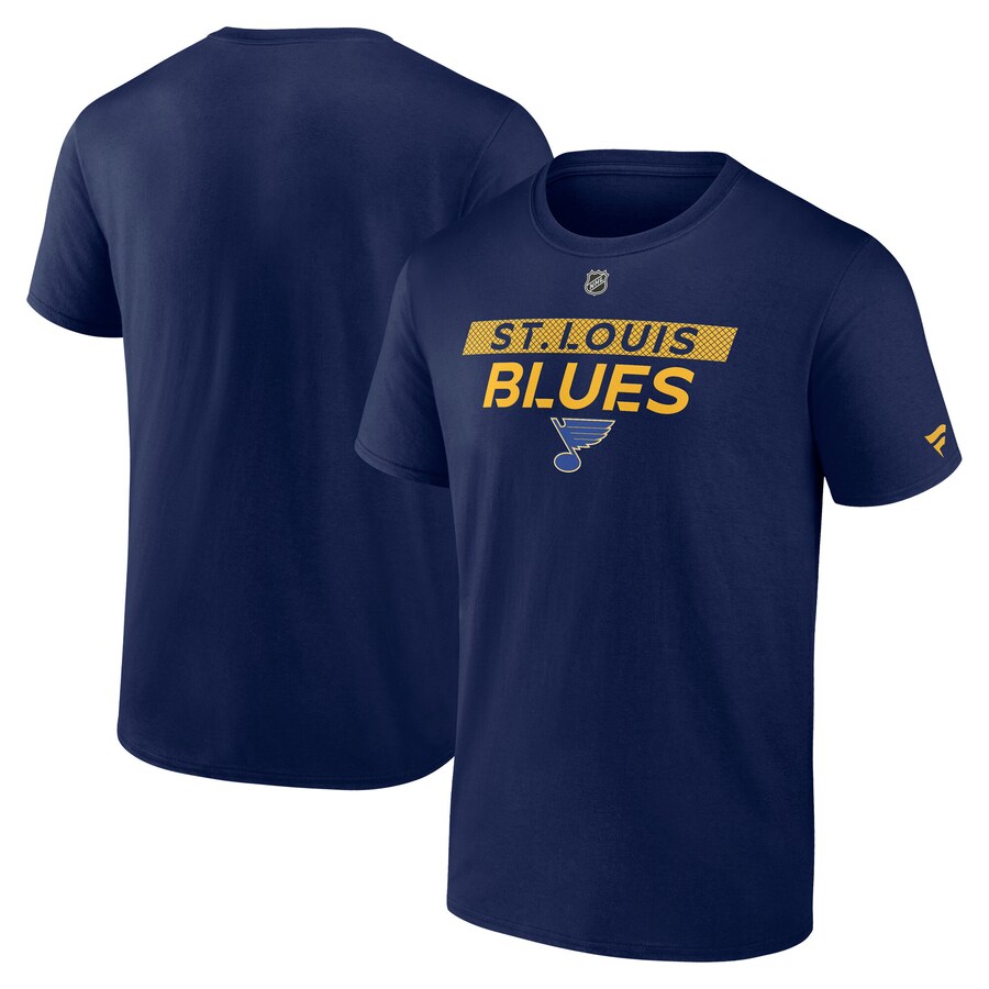 Men's St. Louis Blues Fanatics Navy Authentic Pro Core Primary T-Shirt