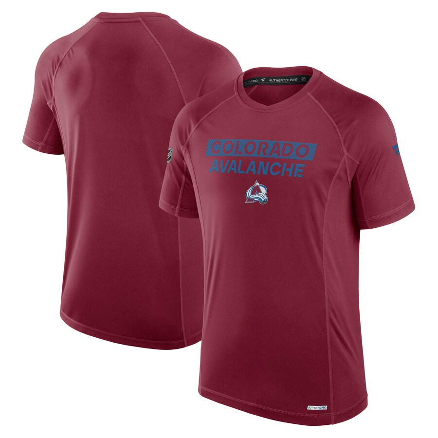 Men's Colorado Avalanche Fanatics Burgundy Authentic Pro Rink Tech T-Shirt