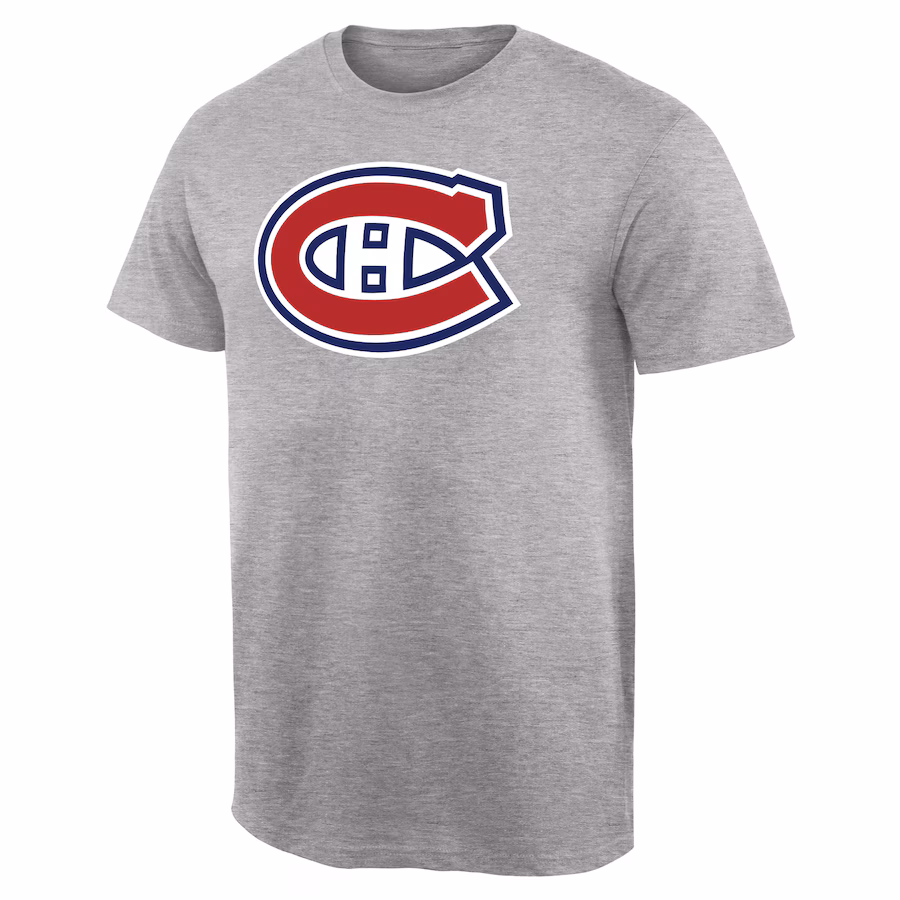 Men's Montreal Canadiens Ash Team Primary Logo T-Shirt