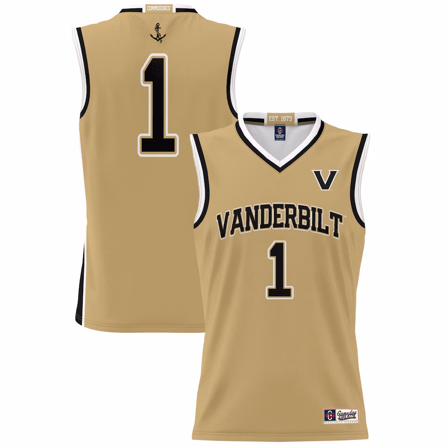 #1 Vanderbilt Commodores GameDay Greats Youth Lightweight Collegiate Basketball Jersey - Gold