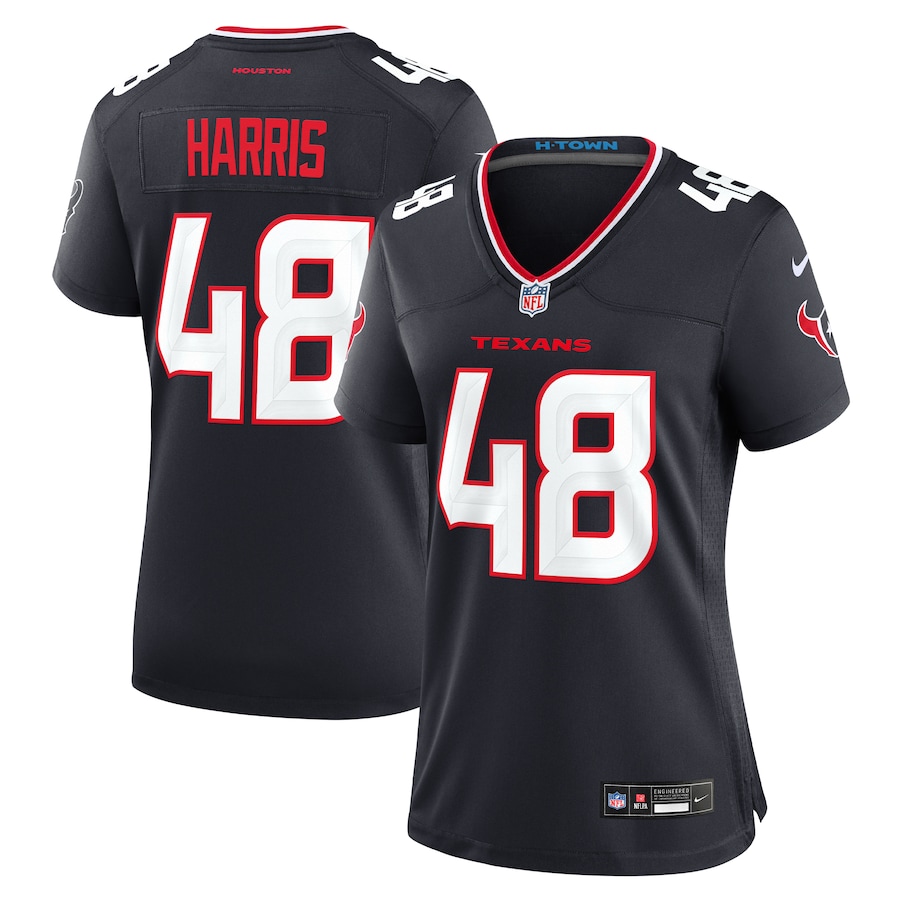 Women's Houston Texans Christian Harris Nike Navy Team Game Jersey