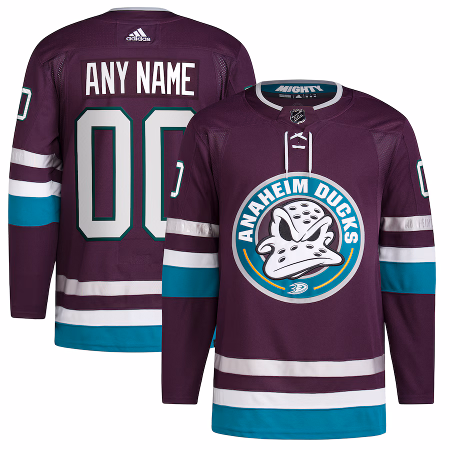 Men's Anaheim Ducks adidas Purple Alternate 30th Anniversary Primegreen Authentic Custom Jersey