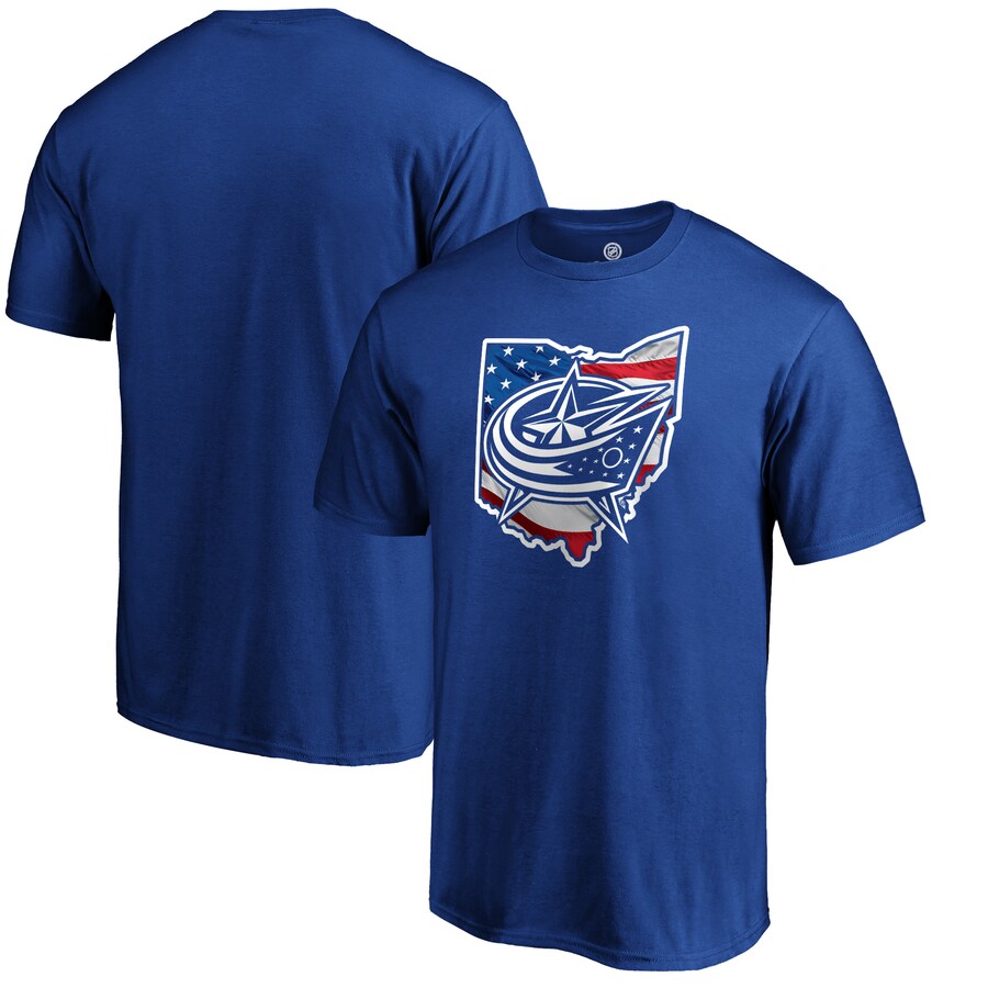 Men's Columbus Blue Jackets Royal NHL Banner State T-Shirt