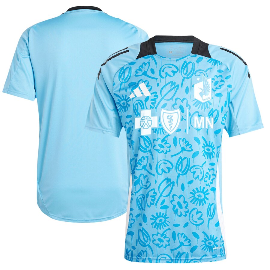 Men's Minnesota United FC adidas Blue 2024 One Planet Pre-Match Top