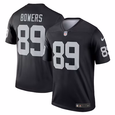 Men's Las Vegas Raiders Brock Bowers Nike Black Team Legend Jersey