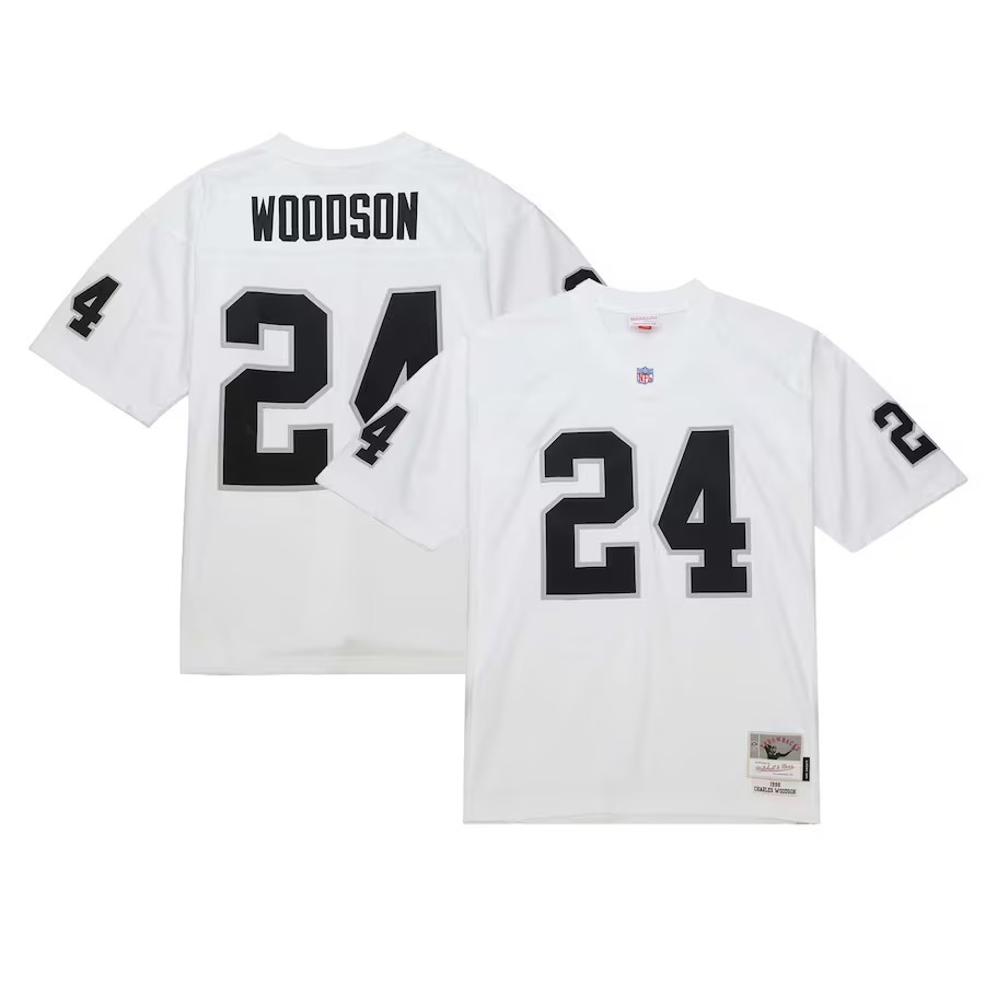 Men's Las Vegas Raiders Charles Woodson Mitchell & Ness White Legacy Replica Jersey