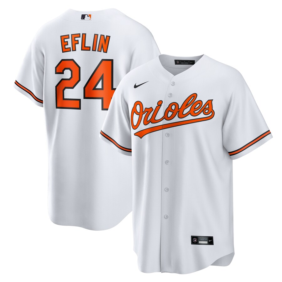 Men's Baltimore Orioles Zach Eflin Nike White Home Replica Jersey