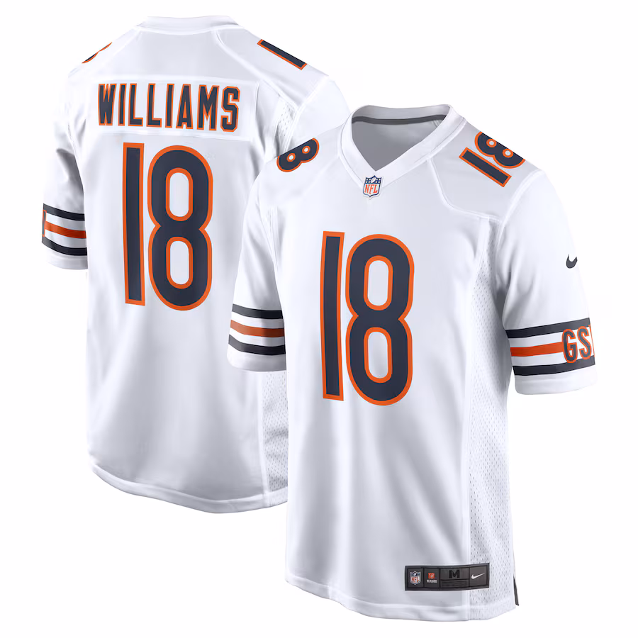 Men's Chicago Bears Caleb Williams Nike White First Round Pick Player Game Jersey