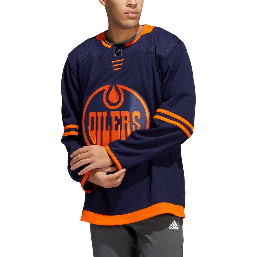 Men's Edmonton Oilers adidas Navy Alternate Primegreen Authentic Pro Custom Jersey