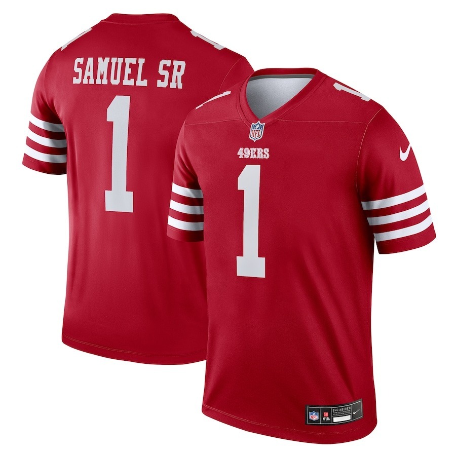 Men's San Francisco 49ers Deebo Samuel Sr Nike Scarlet Team Legend Player Performance Top