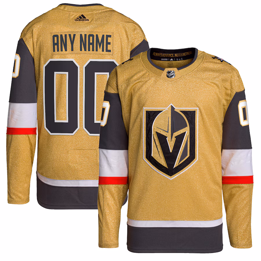 Men's Vegas Golden Knights adidas Gold Home Primegreen Authentic Custom Jersey