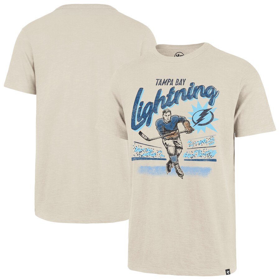 Men's Tampa Bay Lightning '47 Natural Hockey Player Golden Age Scrum T-Shirt