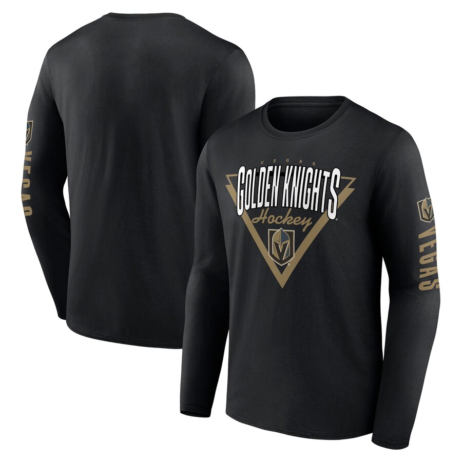 Men's Vegas Golden Knights Fanatics Black Headline Long Sleeve T-Shirt