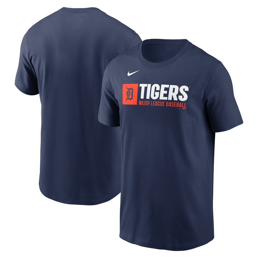 Men's Detroit Tigers Nike Navy Team Block T-Shirt