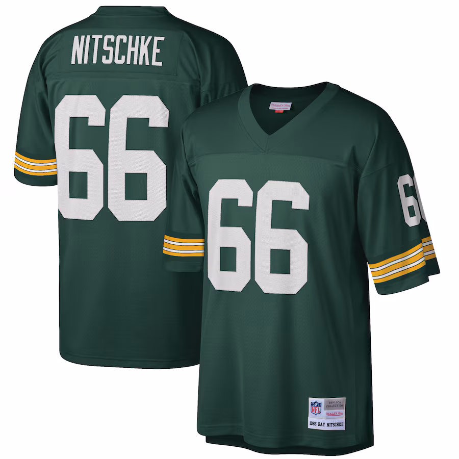 Men's Green Bay Packers Ray Nitschke Mitchell & Ness Green Retired Player Legacy Replica Jersey
