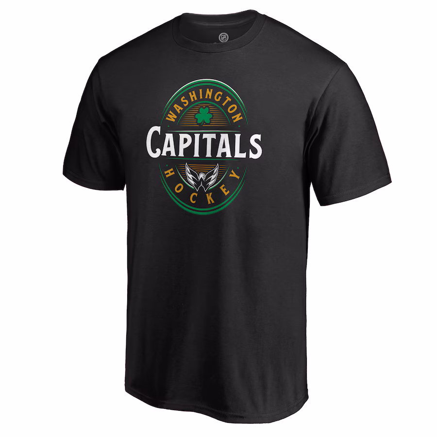 Men's Washington Capitals Black St. Patrick's Day Forever Lucky T-Shirt