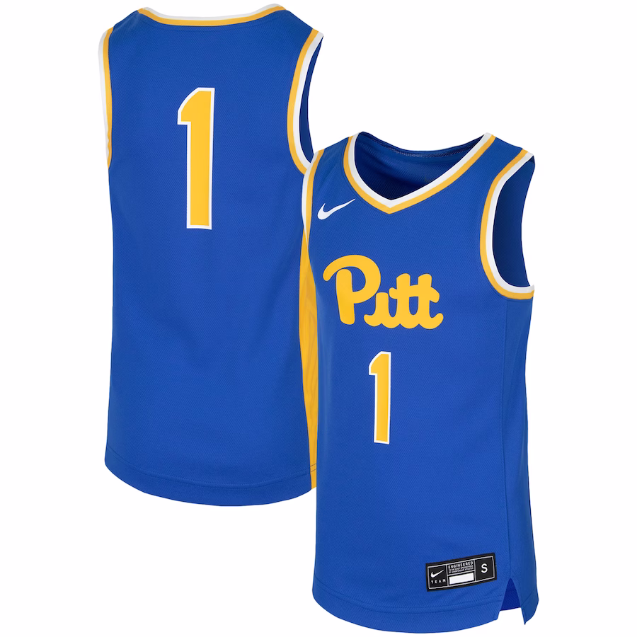 #1 Pitt Panthers Nike Youth Replica Team Basketball Jersey - Royal