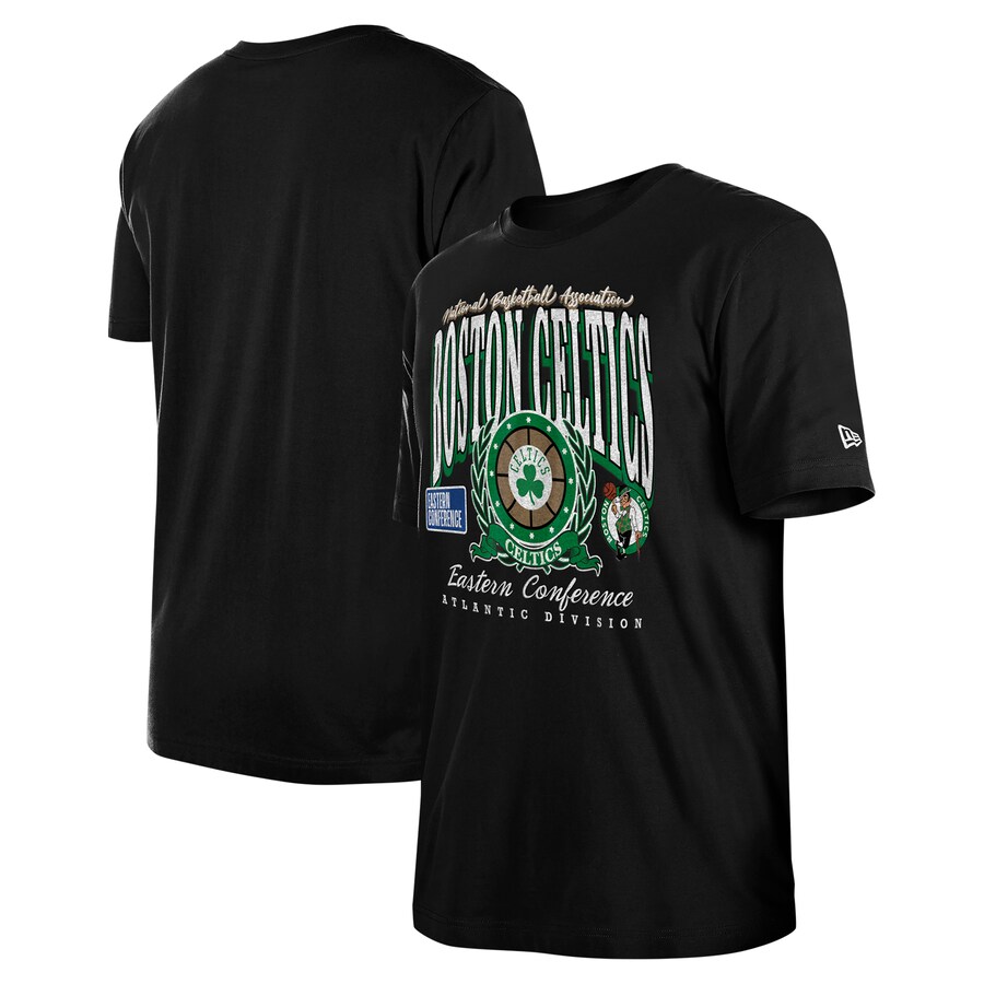 Unisex Boston Celtics  New Era Black Oversized Essentials Boxy T-Shirt