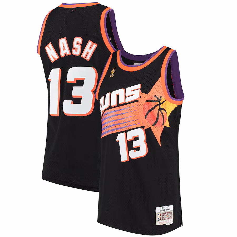 Men's Phoenix Suns Steve Nash Mitchell & Ness Black 1996/97 Hardwood Classics Swingman Jersey
