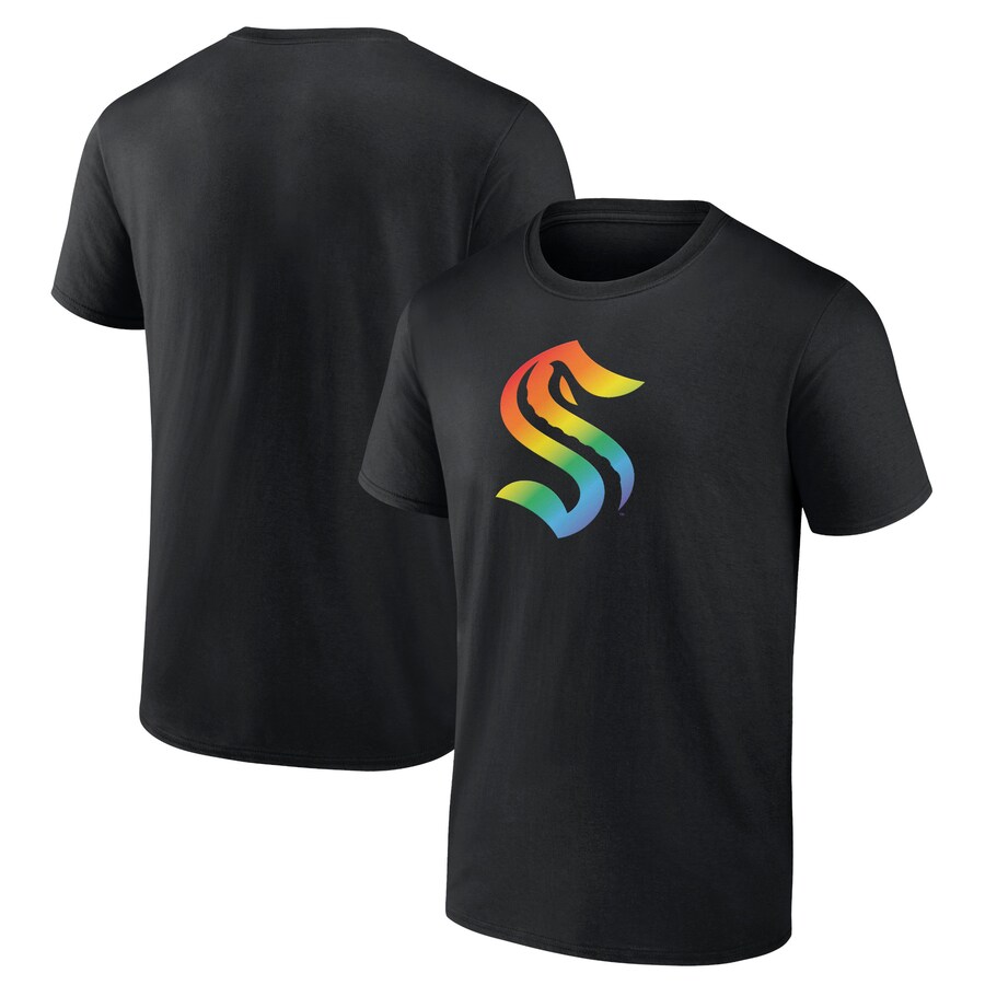 Men's Seattle Kraken Black Team Pride Logo T-Shirt