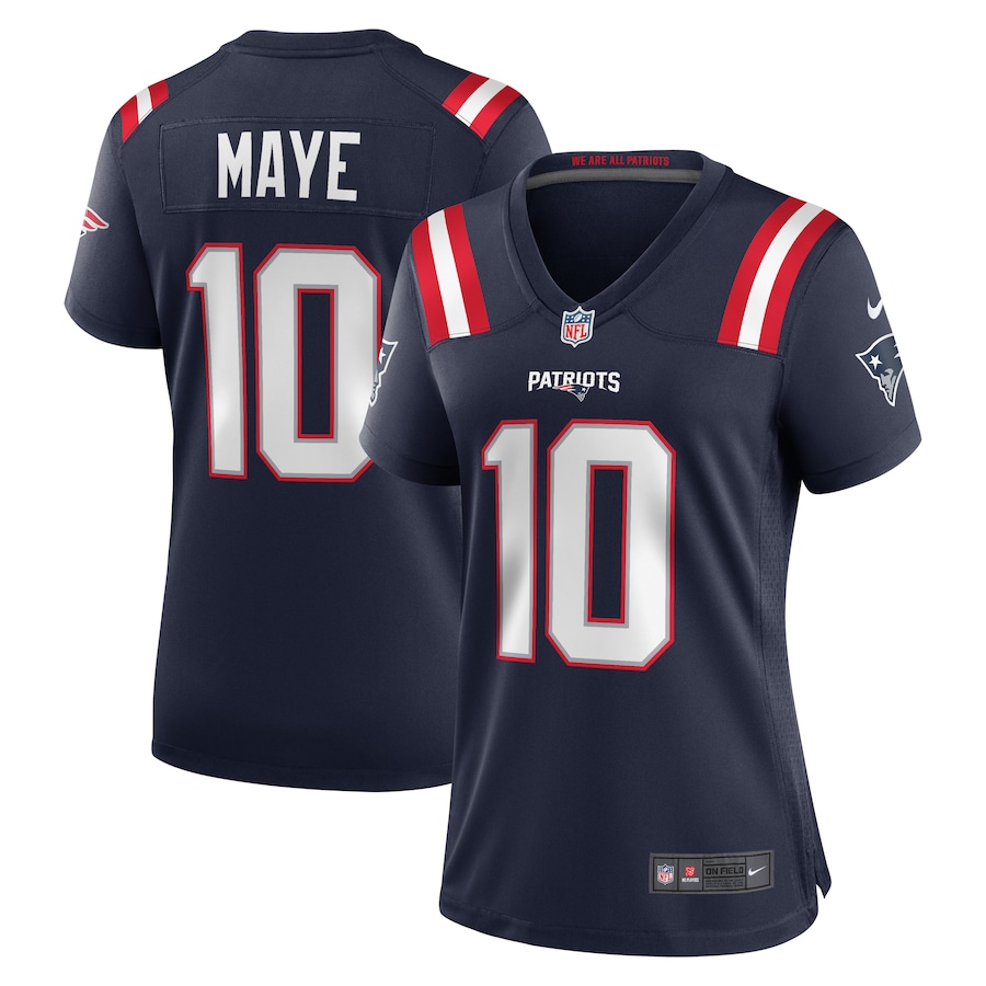 Women's New England Patriots Drake Maye Nike Navy Player Game Jersey