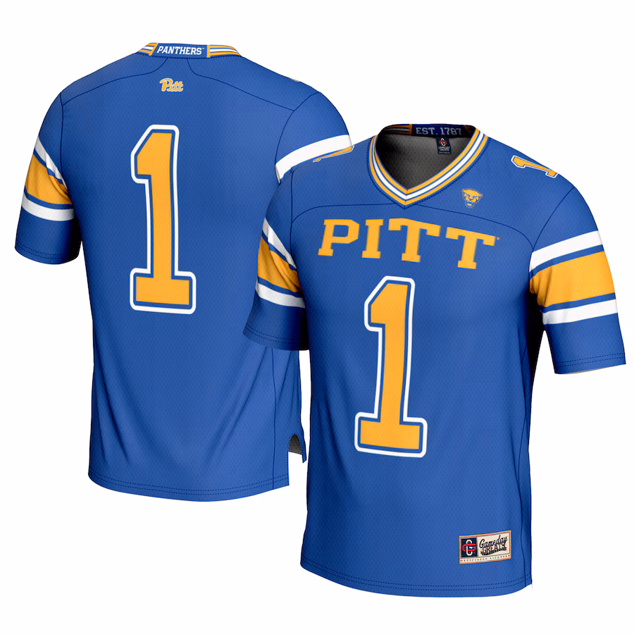 Men's GameDay Greats #1 Royal Pitt Panthers Football Jersey
