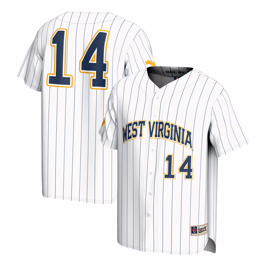 Unisex GameDay Greats #14 White West Virginia Mountaineers Lightweight Baseball Fashion Jersey