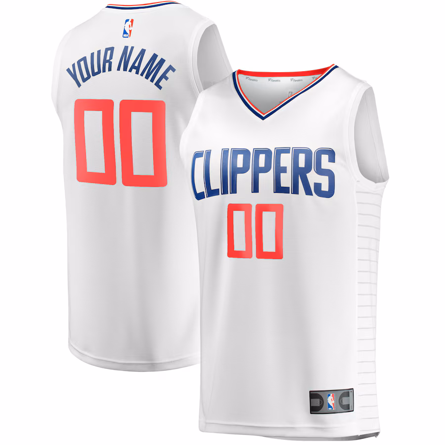 Men's LA Clippers Fanatics White Fast Break Custom Replica Jersey - Association Edition