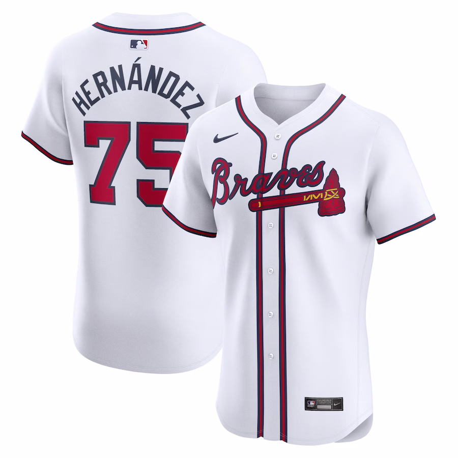 Men's Atlanta Braves Daysbel Hernandez Nike White Home Elite Player Jersey