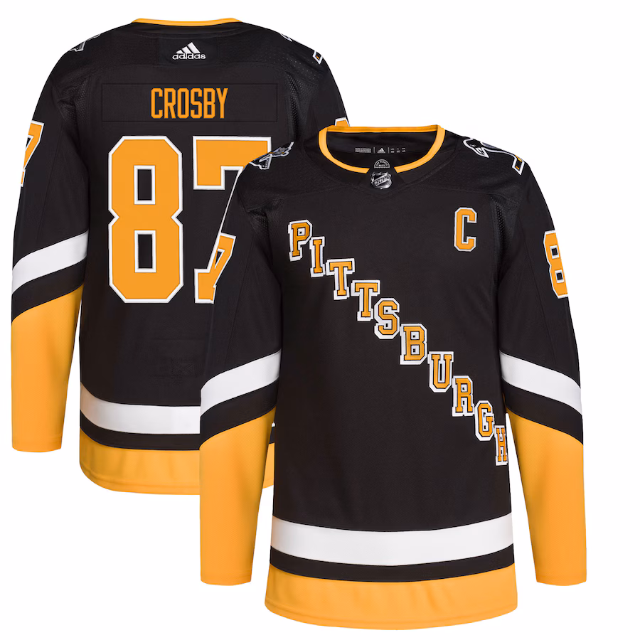 Men's Pittsburgh Penguins Sidney Crosby adidas Black Alternate Primegreen Authentic Player Jersey